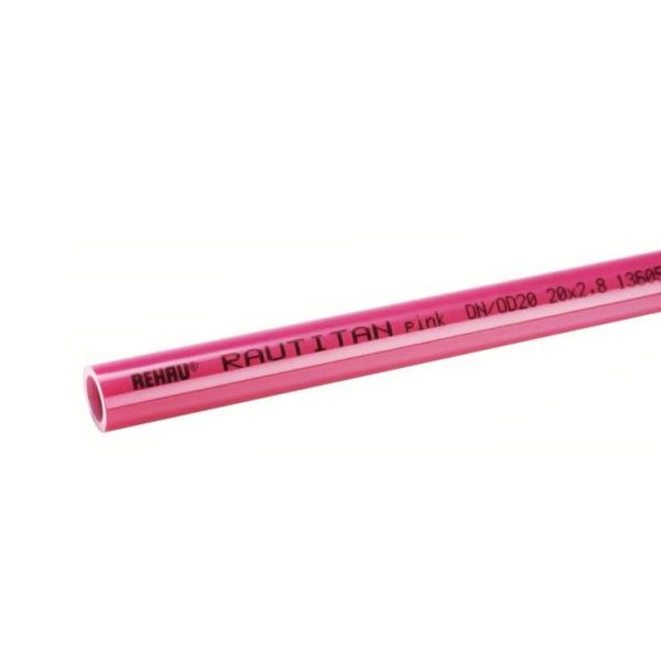 Отопительная труба Rehau RAUTITAN pink 20x2,8 мм, прямые отрезки 6 м (арт. 11360521006)