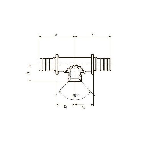 Тройник с конусом 60° Rehau Raupex SDR 7,4 32 - G ½ - 32