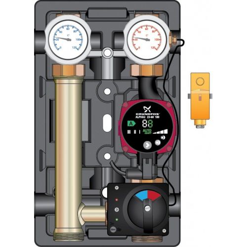 Насосная группа Meibes MK электронный термостат 1" с насосом Grundfos Alpha2 L 25-60