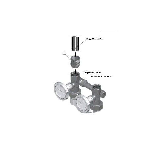 Переходник Meibes с насосной группы на медную трубу 1" х 28 мм