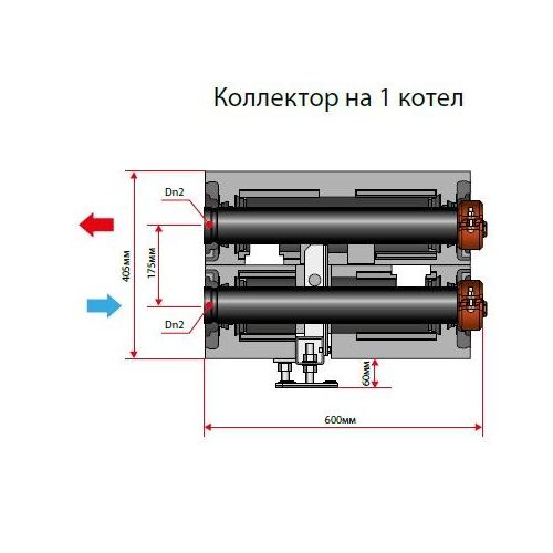 Коллектор Meibes каскадной системы на 1 котел Dn 80, до 440 кВт