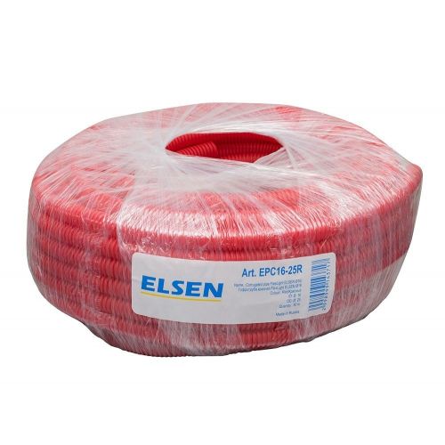 Гофротруба Elsen Flexligh 20-32 мм. Красная 50 м.