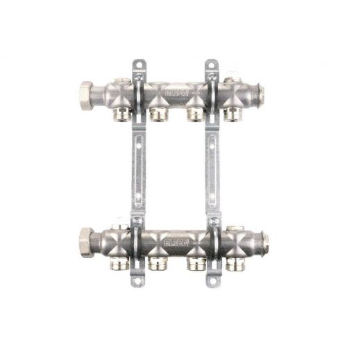 Коллекторная группа Elsen, 1", 2 контура, размер отвода-3/4", без вентилей и расходомеров, нержавеющая сталь