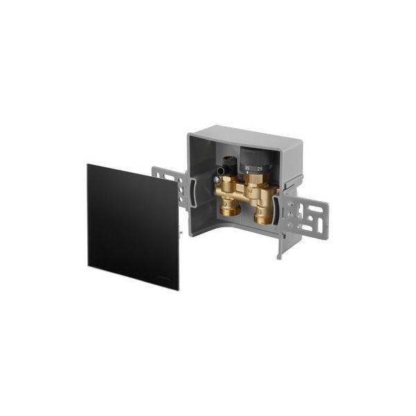 Терморегулятор Oventrop Unibox E RTL, RTL, глухая крышка, черное стекло