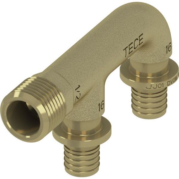 Двойное соединение TECE TECEflex 16 х 1/2", бронза