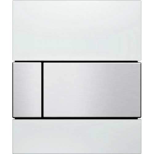 TECE Панель смыва TECEsquare Urinal с картриджем для писсуара, стекло белое, клавиша нержавеющая сталь, сатин