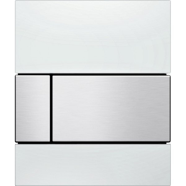 TECE Панель смыва TECEsquare Urinal с картриджем для писсуара, стекло белое, клавиша нержавеющая сталь, сатин
