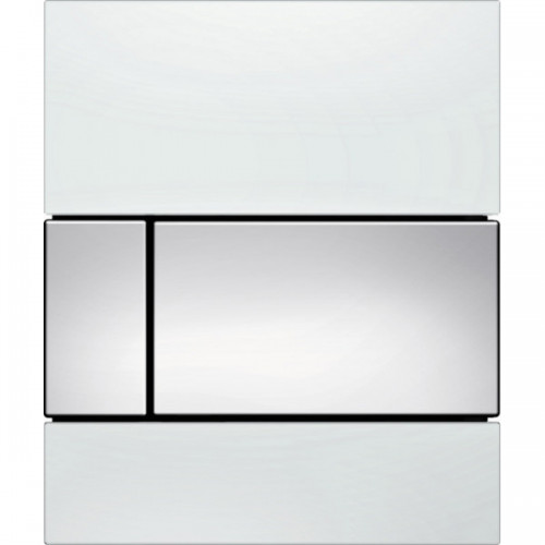 TECE Панель смыва TECEsquare Urinal с картриджем для писсуара, стекло белое, клавиши хром глянцевый