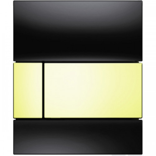 TECE Панель смыва TECEsquare Urinal с картриджем для писсуара, стекло черное, клавиши позолоченные