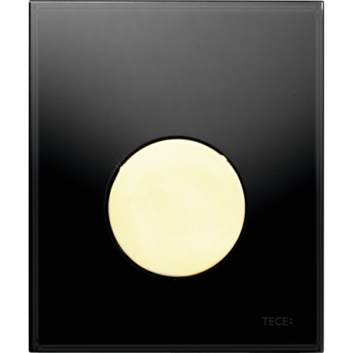 TECE Панель смыва TECEloop Urinal с картриджем для писсуара, стекло черное, клавиша позолоченная