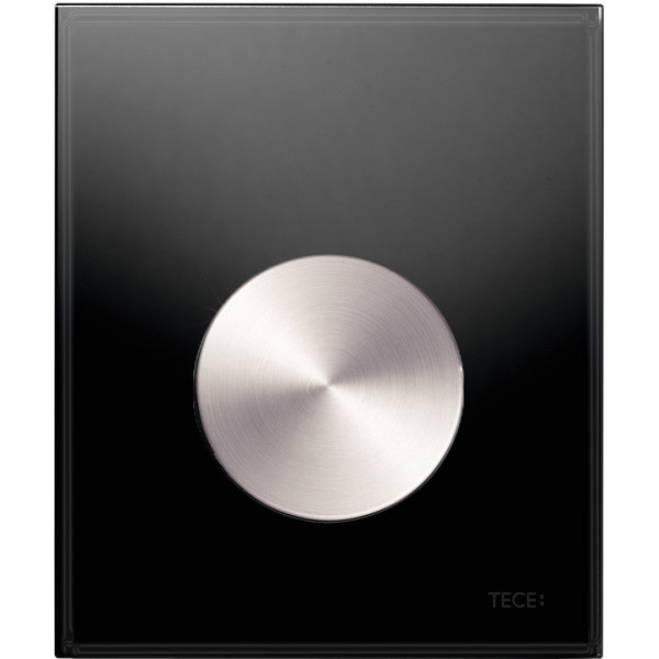 TECE Панель смыва TECEloop Urinal с картриджем для писсуара, стекло черное, клавиша нержавеющая сталь, сатин