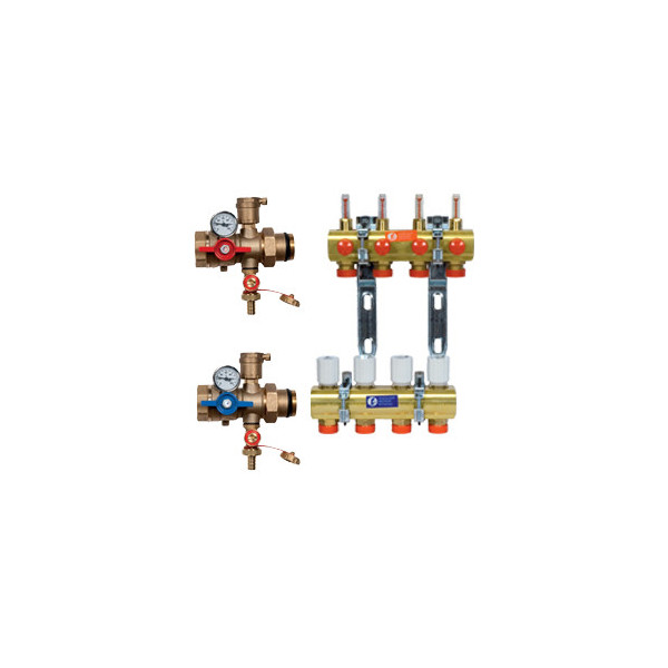 Giacomini Комплект коллекторного узла с расходомерами 1" x 18 /12