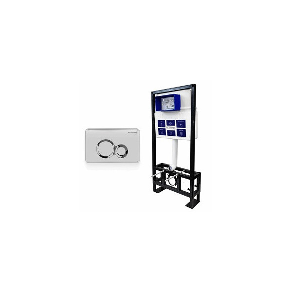 BETTOSERB СЕТ Инсталляция Sava Free Standing+клавиша смыва хром матовый круг.